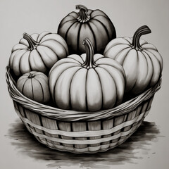 pumpkins in a basket 