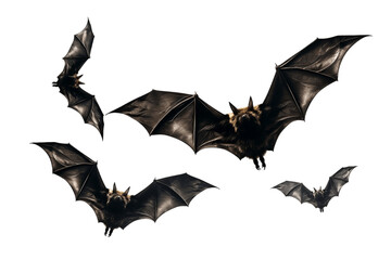 Bats in Flight, Isolated on Transparent Background. AI - obrazy, fototapety, plakaty