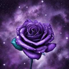 pink rose starry background