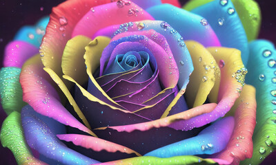 close up of a colorful rose