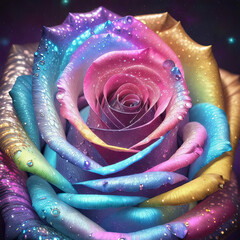 close up of a colorful rose