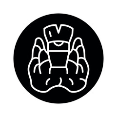 Human organs thyroid gland line icon. Isolated vector element.