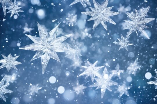 nowflakes swirling in the winter sky