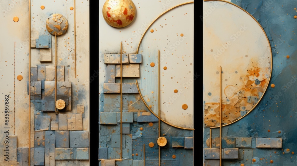 Poster a close up of a metal door with a clock on it. generative ai image.