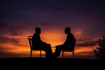 Obraz premium a couple sitting on top of a chair