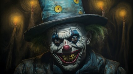 un clown effrayant, généré par IA