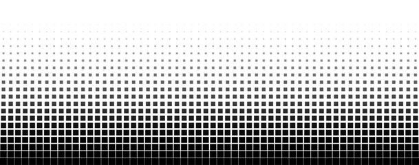 Square halftone effect black rectangle gradient texture fading to transparent