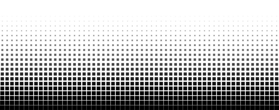 Square halftone effect black rectangle gradient texture fading to transparent