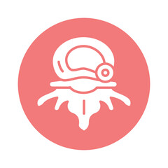 Disc protrusion line icon. Isolated vector element.