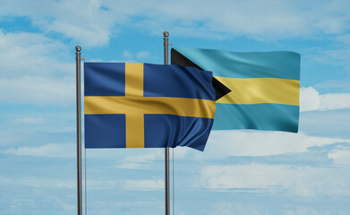 Bahamas and Sweden flag