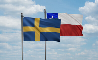Chile and Sweden flag