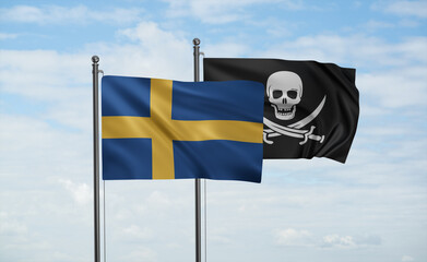 Pirate and Sweden flag