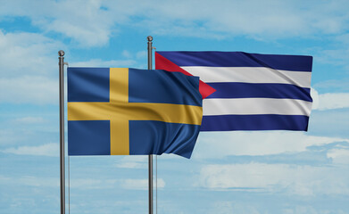 Cuba and Sweden flag