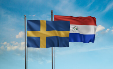 Paraguay and Sweden flag