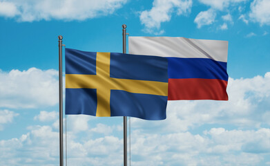 Russia and Sweden flag
