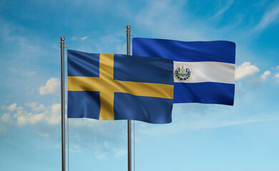 Salvador and Sweden flag