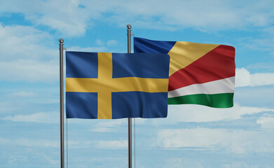 Seychelles and Sweden flag