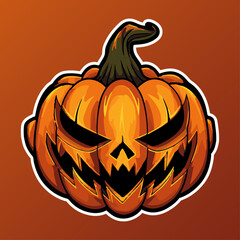 Scary Halloween Pumpkin isolated vector illustration