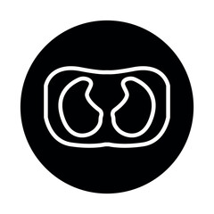 CT scan of the lungs line icon. Isolated vector element.