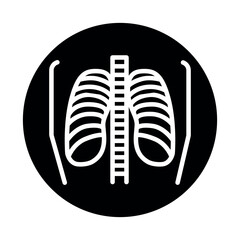 Fluorography lung line icon. Isolated vector element.