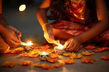 Diwali Exchange of Blessings, Diwali, symbols Generative AI - obrazy, fototapety, plakaty