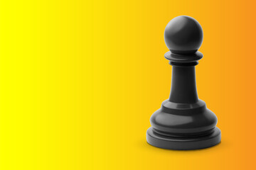 Black chess pawn on orange background. EPS10 vector