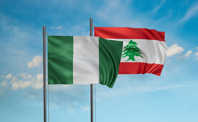 Lebanon and Nigeria flag