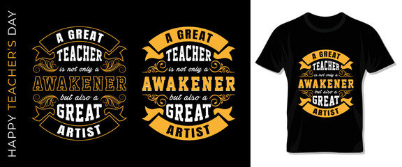 Happy teacher's day special typography t-shirt design.