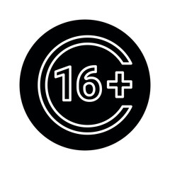 Fototapeta premium Age limit line color icon. Physiotherapy, acupuncture.