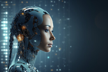 artificial intelligence and human body marketing concept 