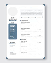 Clean and modern resume portfolio or cv template