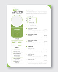Clean and modern resume portfolio or cv template