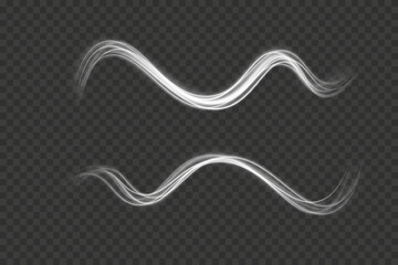 Luminous white lines png of speed. Light glowing effect. Abstract motion lines.