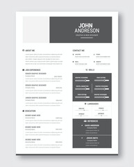 Clean and modern resume portfolio or cv template