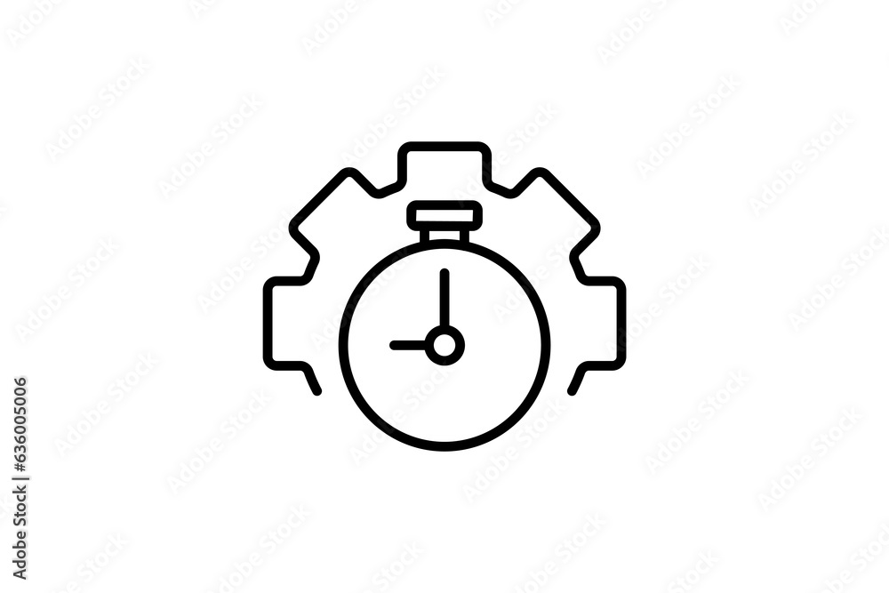 Poster time management icon. icon related to assessment. suitable for web site design, app, user interfaces