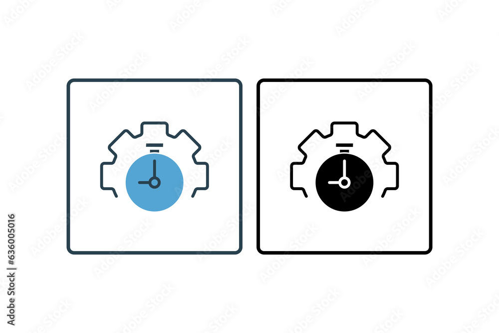 Poster time management icon. icon related to assessment. suitable for web site design, app, user interfaces