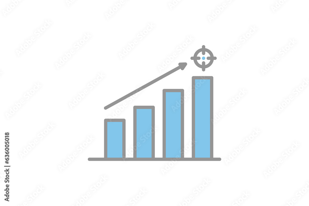 Poster bar chart icon. icon related to assessment. suitable for web site design, app, user interfaces. flat