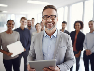 businessman with his team