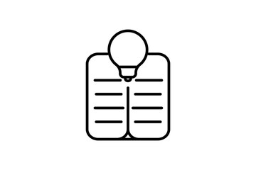 Knowledge Book Icon. Icon related to assessment. suitable for web site design, app, user interfaces. line icon style. Simple vector design editable