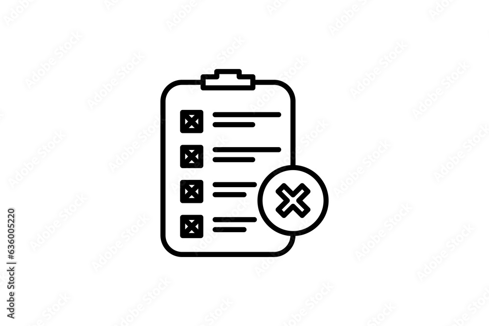 Poster rejection document icon. icon related to assessment. suitable for web site design, app, user interfa