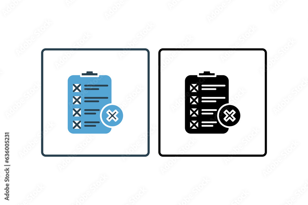Poster rejection document icon. icon related to assessment. suitable for web site design, app, user interfa