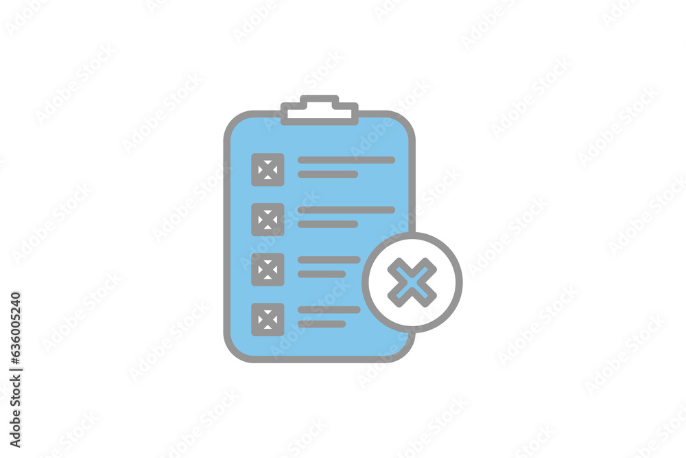 Poster rejection document icon. icon related to assessment. suitable for web site design, app, user interfa