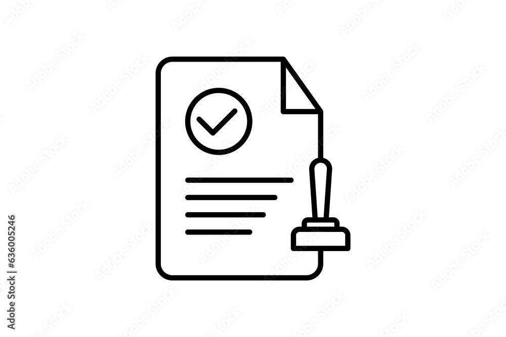 Poster approved stamp icon. icon related to assessment. suitable for web site design, app, user interfaces.