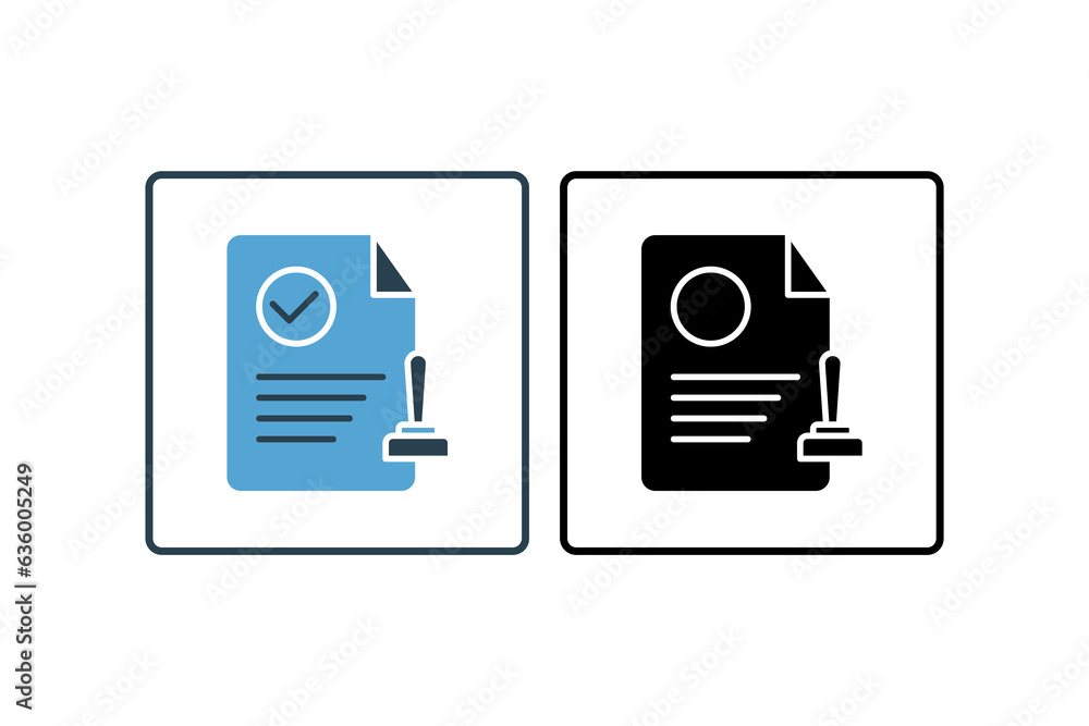 Poster approved stamp icon. icon related to assessment. suitable for web site design, app, user interfaces.