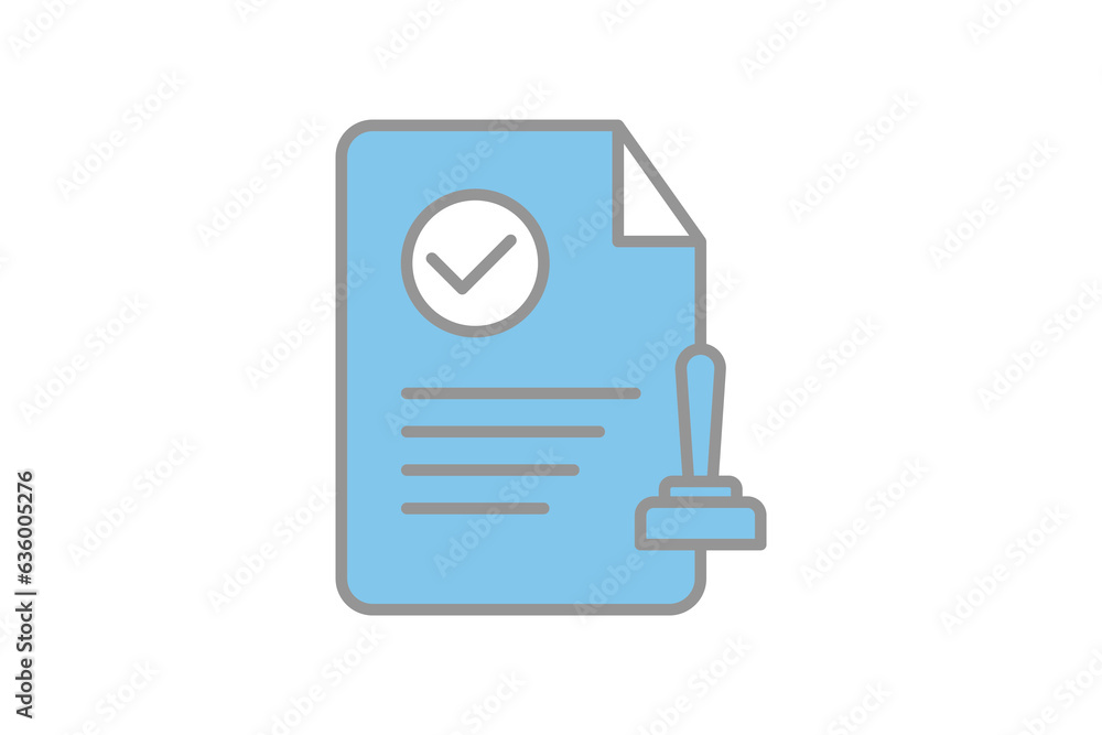 Poster approved stamp icon. icon related to assessment. suitable for web site design, app, user interfaces.