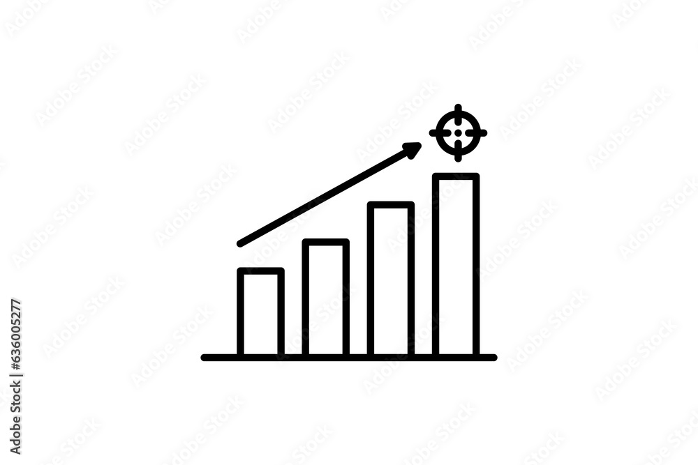 Poster bar chart icon. icon related to assessment. suitable for web site design, app, user interfaces. line