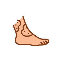 Atopic dermatitis black line icon. Dermatology disease.