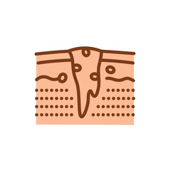 Nodular black line icon. Dermatology disease.