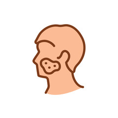 Rosacea black line icon. Dermatology disease.