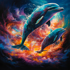 cool dolphin generated by AI